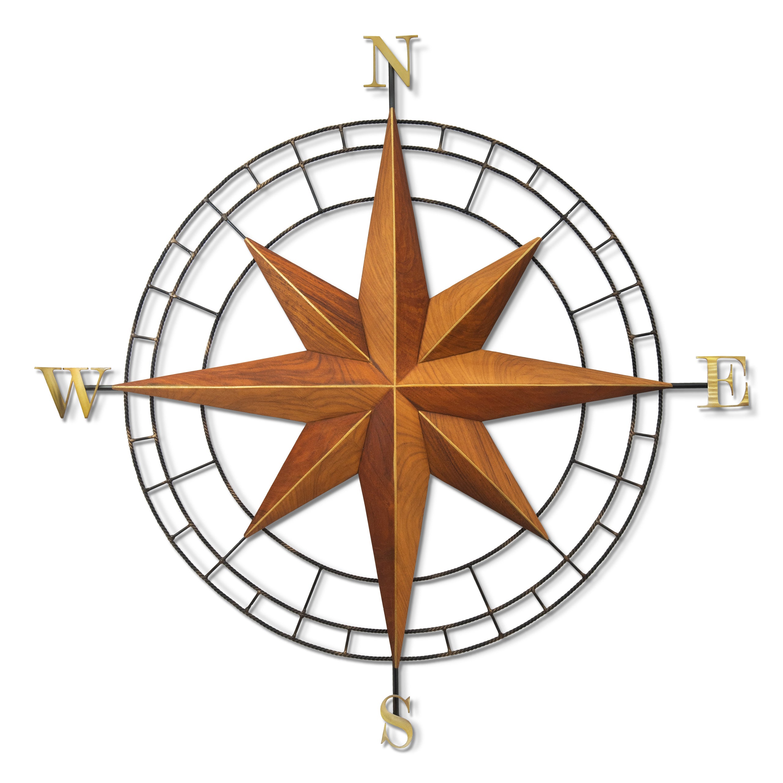 Compass Rose I (Teak and Stainless Steel)